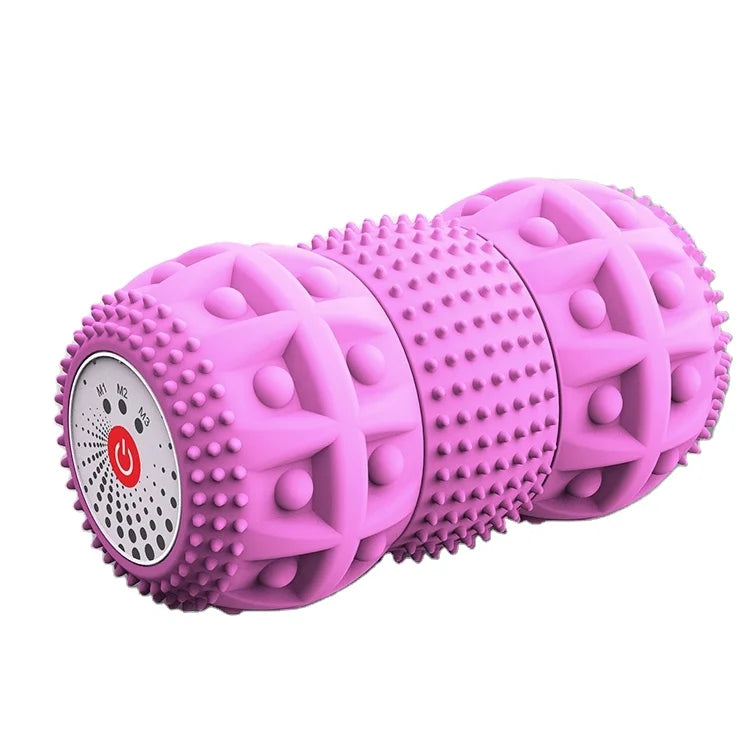 Massage Ball Yoga Massage Small Electric Foam Vibrating Roller for Muscle Relief，Yoga roller