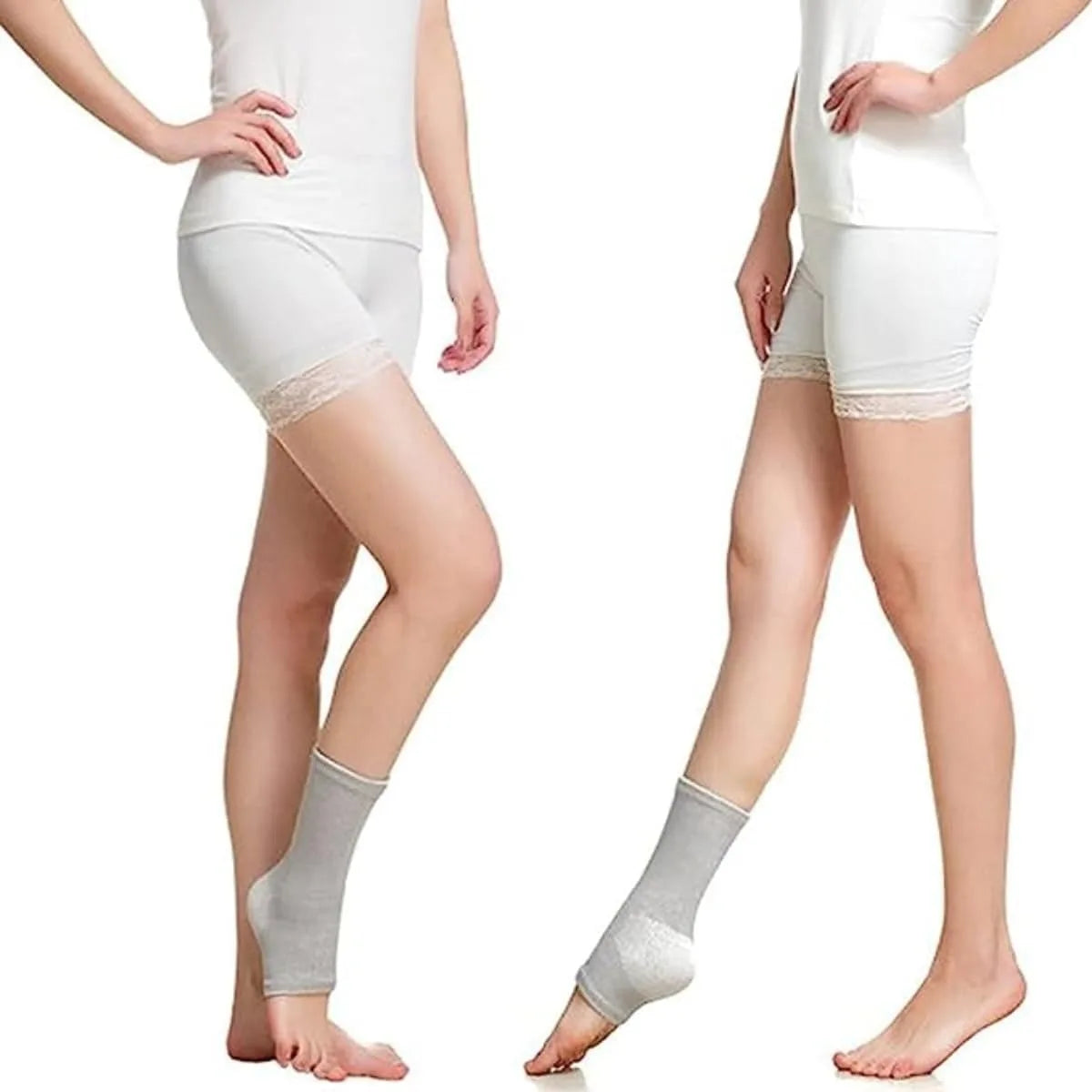 Bamboo Foot Sleeves, Soft and Breathable Plantar Fasciitis Socks, Arch Support Ankle Compression Sleeve for Men and Women Runnin