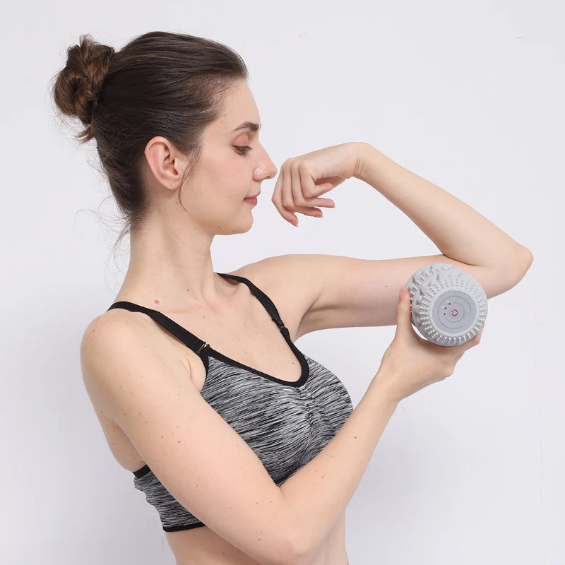 Massage Ball Yoga Massage Small Electric Foam Vibrating Roller for Muscle Relief，Yoga roller