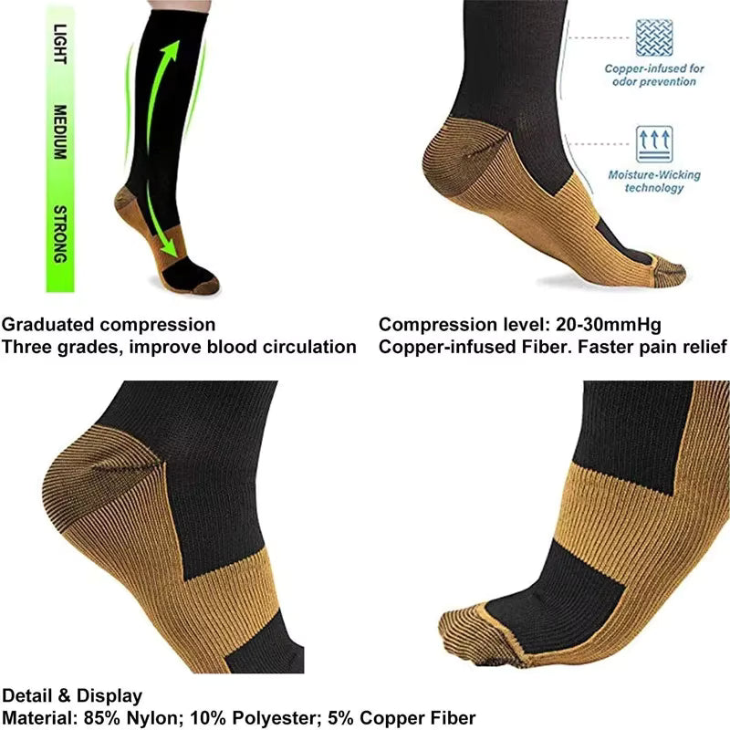 Medical Compression Socks 20-30 mmHg – Varicose Vein Support, Swelling Relief & Improved Circulation