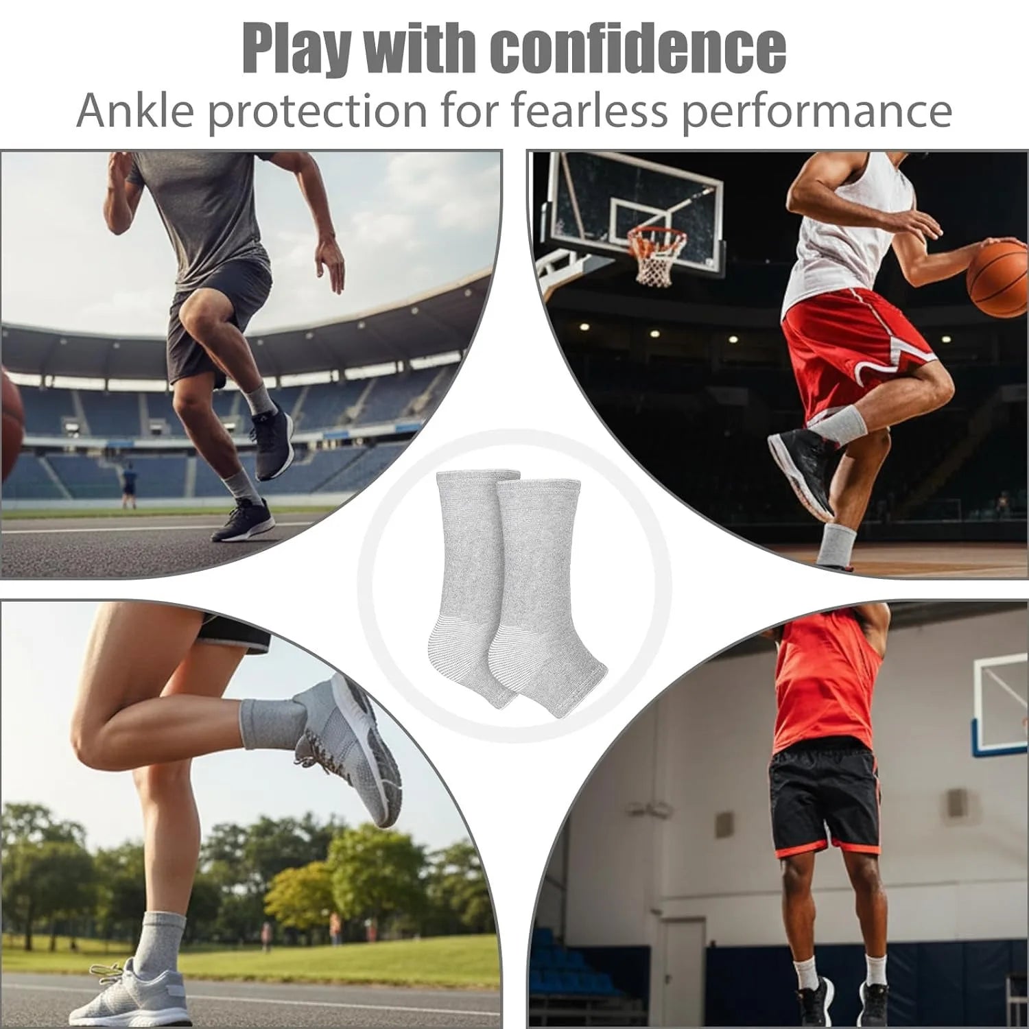 Bamboo Foot Sleeves, Soft and Breathable Plantar Fasciitis Socks, Arch Support Ankle Compression Sleeve for Men and Women Runnin