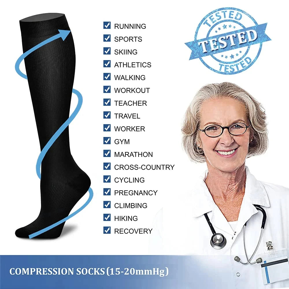 Medical Compression Socks 20-30 mmHg – Varicose Vein Support, Swelling Relief & Improved Circulation