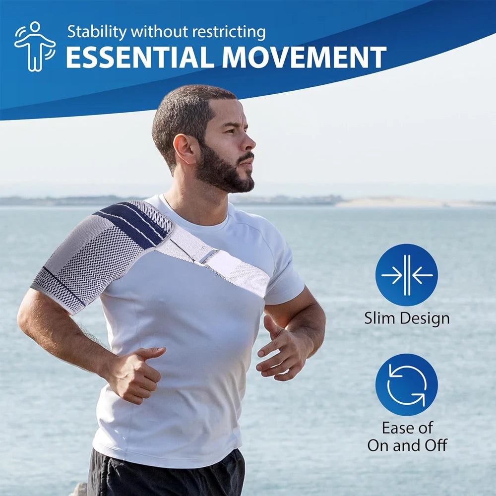 Shoulder Brace Support for Rotator Cuff Tears, Dislocated Shoulder, Tendon Injuries & Pain Relief – Adjustable Fit