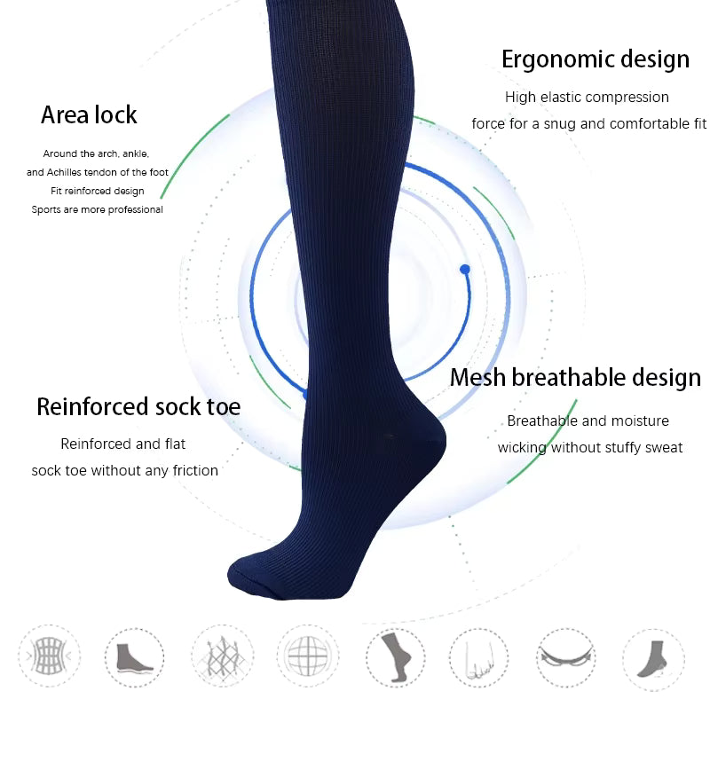 Medical Compression Socks 20-30 mmHg – Varicose Vein Support, Swelling Relief & Improved Circulation