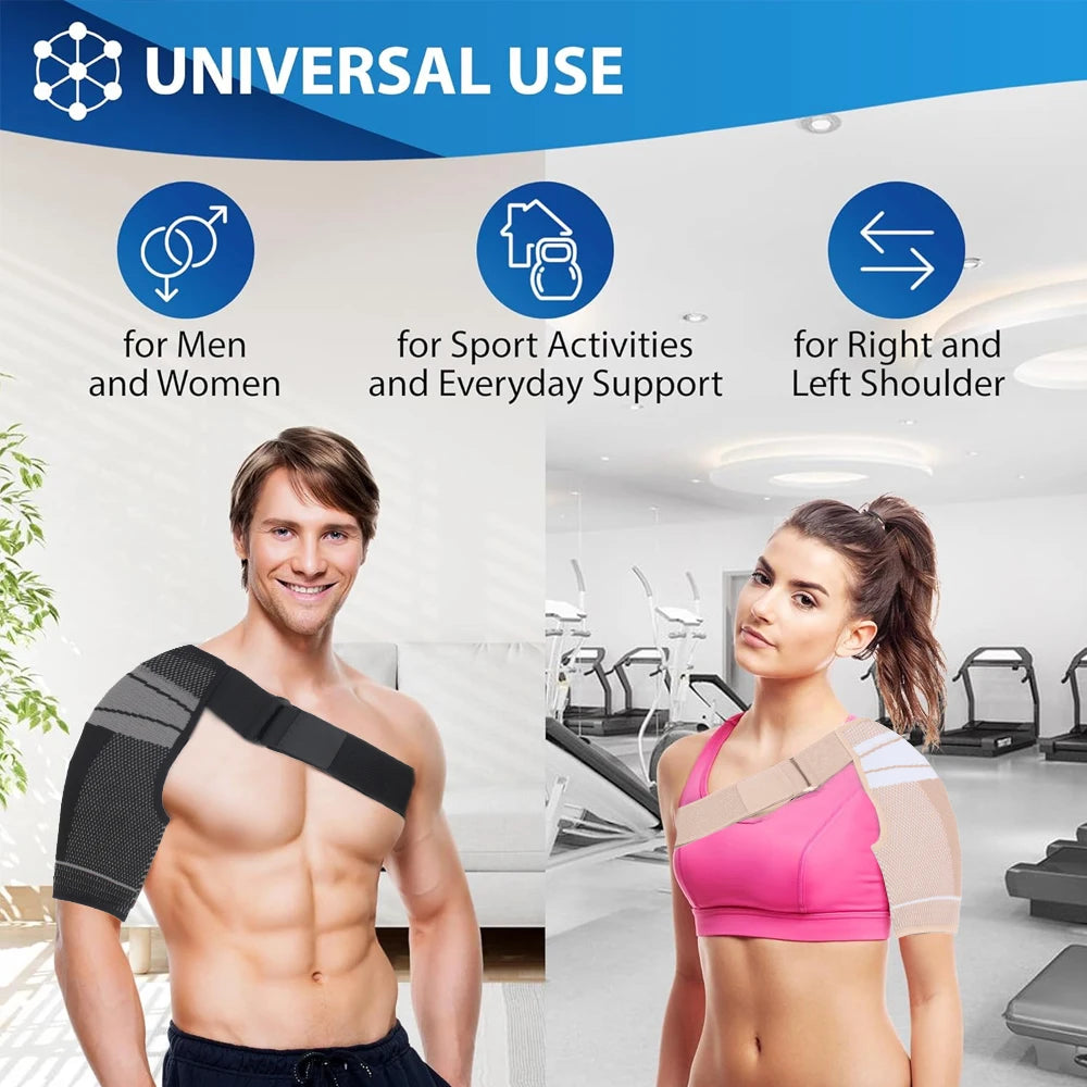 Shoulder Brace Support for Rotator Cuff Tears, Dislocated Shoulder, Tendon Injuries & Pain Relief – Adjustable Fit